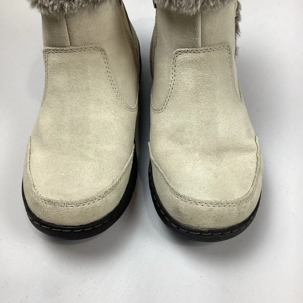 Khombu Iris Leather Suede Winter Ankle Boots Booties Size 10
